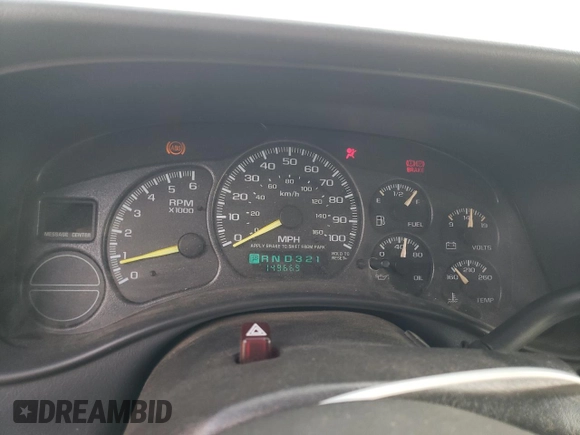 2000 Chevrolet Silverado 1500 LS with VIN 2GCEC19T3Y1202329, listed as a Copart auction lot 52712345 with 149,669 mi miles and Salvage Title. Bid and sale history available at DreamBid. Image 9.