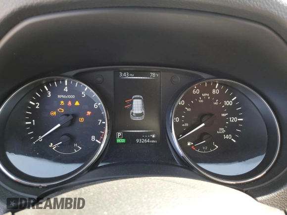 2017 Nissan Rogue SV with VIN KNMAT2MT5HP512481, listed as a Copart auction lot 52442485 with 93,264 mi miles and Salvage Title. Bid and sale history available at carsss.com. Image 9.