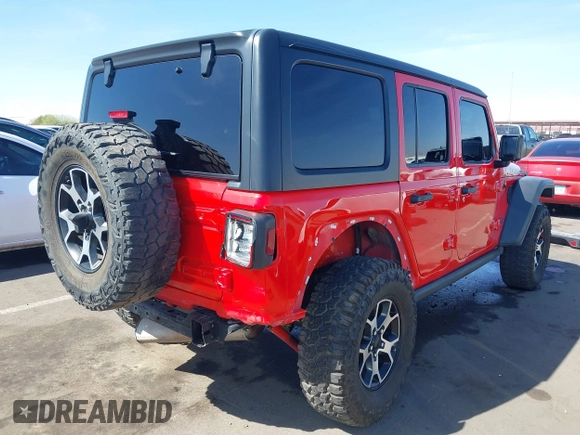 2020 Jeep Wrangler Unlimited Rubicon with VIN 1C4HJXFG2LW214874, listed as a IAAI auction lot 41679397 with 66,294 mi miles and . Bid and sale history available at DreamBid. Image 6.
