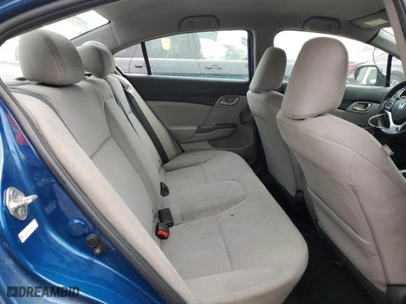 2013 Honda Civic Sdn LX with VIN 2HGFB2F54DH552705, listed as a Copart auction lot 53898565 with 0 mi miles and Clean Title. Bid and sale history available at carsss.com. Image 10.