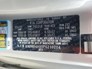 2023 Kia Carnival LX with VIN KNDNB4H35P6210204, listed as a Copart auction lot 55009514 with 19,702 mi miles and Salvage Title. Bid and sale history available at carsss.com. Image 15.