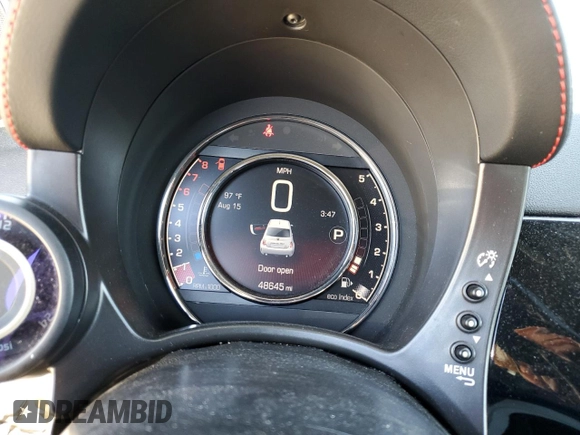2015 FIAT 500 Abarth with VIN 3C3CFFFHXFT642995, listed as a Copart auction lot 66746604 with 48,645 mi miles and Salvage Title. Bid and sale history available at carsss.com. Image 9.
