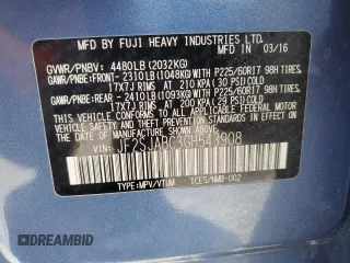 2016 Subaru Forester 2.5i с VIN JF2SJABC3GH543908, выставлен на аукционе Copart как лот 61791155 с пробегом 95 772 миль миль и Списание • Salvage title. История ставок и продаж доступна на DreamBid. Изображение 14.