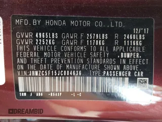 2018 Honda Clarity with VIN JHMZC5F15JC004636, listed as a Copart auction lot 66357322 with 66,930 mi miles. Bid and sale history available at carsss.com. Image 10.