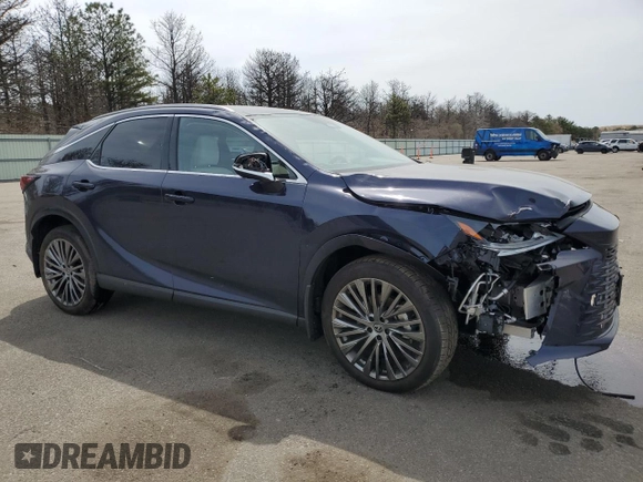 2024 Lexus RX 450h+ Luxury with VIN JTJCJMGA5R2022672, listed as a Copart auction lot 53726055 with 3,963 mi miles and Salvage title. Bid and sale history available at DreamBid. Image 4.