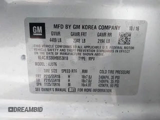 2017 Buick Encore Preferred с VIN KL4CJESB6HB053818, выставлен на аукционе IAAI как лот 41899577 с пробегом 62 272 миль миль и . История ставок и продаж доступна на DreamBid. Изображение 9.