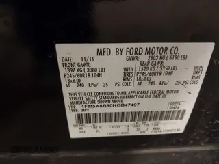 2017 Ford Explorer with VIN 1FM5K8B80HGB47497, listed as a IAAI auction lot 42190363 with 173,884 mi miles and . Bid and sale history available at DreamBid. Image 9.