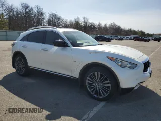 2017 Infiniti QX70 with VIN JN8CS1MW3HM411378, listed as a Copart auction lot 50746075 with 36,738 mi miles and Salvage title. Bid and sale history available at DreamBid. Image 4.