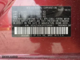 2023 Subaru Impreza Premium with VIN 4S3GTAD62P3700881, listed as a Copart auction lot 47462315 with 23,012 mi miles and Salvage Title. Bid and sale history available at carsss.com. Image 12.