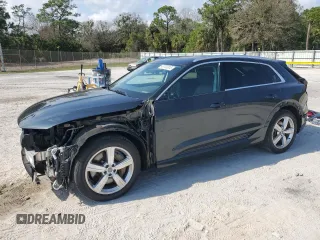 2019 Audi e-tron Premium Plus with VIN WA1LAAGE7KB023228, listed as a Copart auction lot 43733315 with 76,473 mi miles and Salvage Title. Bid and sale history available at carsss.com. Image 1.