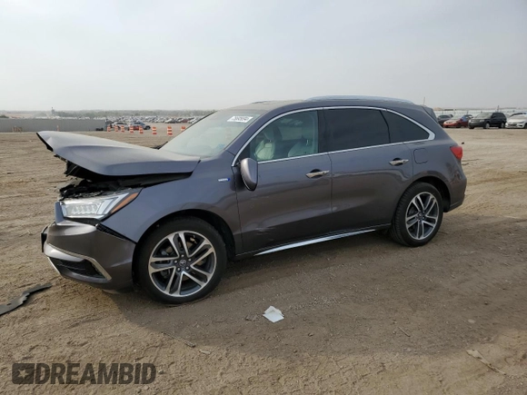 2017 Acura MDX Sport Hybrid w/Advance Pkg with VIN 5FRYD7H71HB000196, listed as a Copart auction lot 75695694 with 0 mi miles and Salvage Title. Bid and sale history available at carsss.com. Image 1.