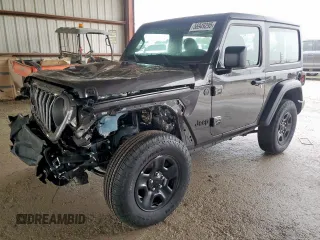 2024 Jeep Wrangler Sport z VIN 1C4PJXAN0RW366873, wystawiony jako Copart lot #56949295 z przebiegiem 10 933 mil mil oraz Szkoda całkowita • Salvage title. Historia ofert i sprzedaży dostępna na DreamBid. Obrazek 1.