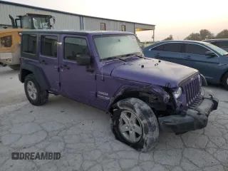 2018 Jeep Wrangler JK Unlimited Sport S with VIN 1C4BJWDG2JL837817, listed as a Copart auction lot 71153094 with 74,396 mi miles and Salvage Title. Bid and sale history available at carsss.com. Image 4.