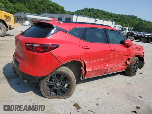 2020 Chevrolet Blazer RS with VIN 3GNKBKRS2LS721055, listed as a Copart auction lot 60691285 with 93,452 mi miles and Salvage title. Bid and sale history available at DreamBid. Image 3.