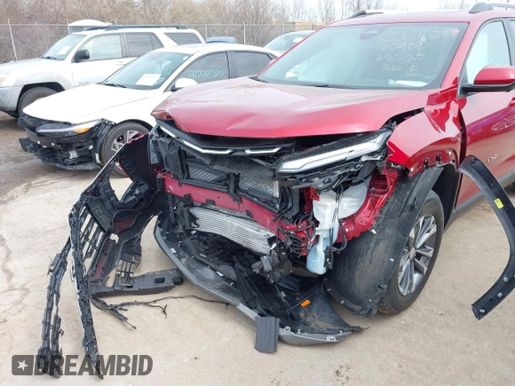 2025 Chevrolet Equinox AWD LT with VIN 3GNAXPEG2SL160909, listed as a IAAI auction lot 41718164 with 2,447 mi miles. Bid and sale history available at carsss.com. Image 6.