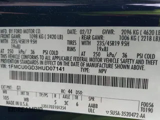 2017 Ford Escape SE with VIN 1FMCU0GD3HUD07141, listed as a IAAI auction lot 42250771 with 116,086 mi miles and . Bid and sale history available at DreamBid. Image 9.
