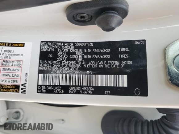 2022 Toyota 4Runner TRD Sport with VIN JTEAU5JR8N5275849, listed as a Copart auction lot 44890675 with 32,585 mi miles and Clean title. Bid and sale history available at DreamBid. Image 14.