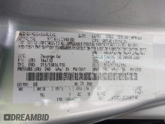 2015 Ford Focus SE with VIN 1FADP3K20FL288791, listed as a IAAI auction lot 42118958 with 164,248 mi miles. Bid and sale history available at carsss.com. Image 14.