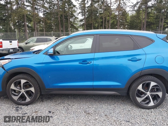 2016 Hyundai Tucson Eco with VIN KM8J3CA24GU037886, listed as a IAAI auction lot 42128589 with 95,891 mi miles. Bid and sale history available at carsss.com. Image 14.