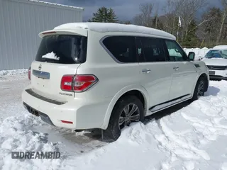 2019 Nissan Armada Platinum with VIN JN8AY2NE0K9758307, listed as a IAAI auction lot 41492623 with 82,373 mi miles. Bid and sale history available at carsss.com. Image 4.