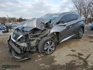 2022 Nissan Murano SV with VIN 5N1AZ2BS0NC126624, listed as a Copart auction lot 42574435 with 27,143 mi miles and Salvage Title. Bid and sale history available at carsss.com. Image 1.