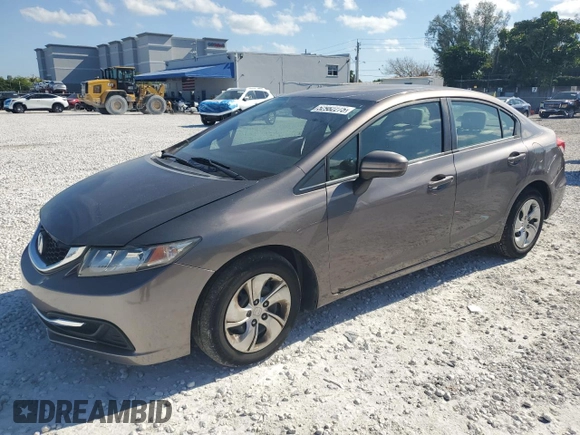 2015 Honda Civic Sedan LX with VIN 19XFB2F52FE061756, listed as a Copart auction lot 52982275 with 86,352 mi miles and Salvage Title. Bid and sale history available at carsss.com. Image 1.