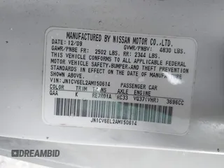 2010 Infiniti G37 x with VIN JN1CV6EL2AM150614, listed as a IAAI auction lot 41853853 with 208,852 mi miles. Bid and sale history available at carsss.com. Image 9.