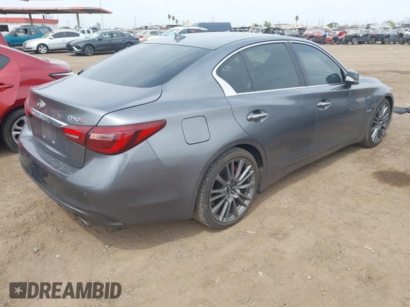 2019 Infiniti Q50 RED SPORT 400 with VIN JN1FV7AP0KM760153, listed as a IAAI auction lot 41895981 with 62,070 mi miles. Bid and sale history available at carsss.com. Image 4.