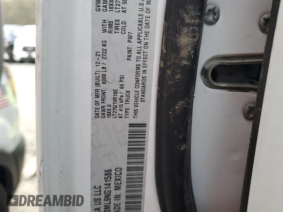 2022 Ram 3500 Laramie with VIN 3C63R3ML9NG141586, listed as a Copart auction lot 76458344 with 0 mi miles and Salvage Title. Bid and sale history available at carsss.com. Image 12.