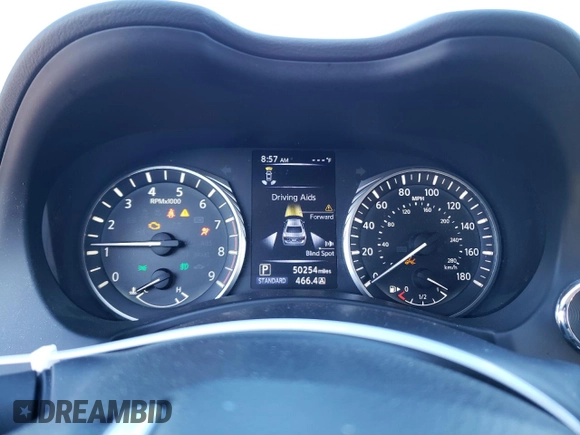 2020 Infiniti Q50 Luxe z VIN JN1EV7AR2LM250739, wystawiony jako Copart lot #66489913 z przebiegiem 50 254 mil mil oraz Szkoda całkowita • Salvage title. Historia ofert i sprzedaży dostępna na DreamBid. Obrazek 9.