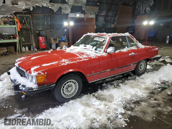 1985 Mercedes-Benz SL with VIN WDBBA45C9FA020491, listed as a Copart auction lot 83799374 with 57,321 mi miles and Clean title. Bid and sale history available at DreamBid. Image 1.