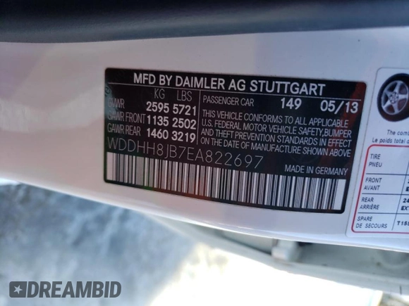 2014 Mercedes-Benz E 350 Luxury with VIN WDDHH8JB7EA822697, listed as a Copart auction lot 45219865 with 45,342 mi miles and Clean Title. Bid and sale history available at DreamBid. Image 12.