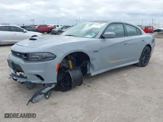 2021 Dodge Charger Scat Pack with VIN 2C3CDXGJ2MH535748, listed as a IAAI auction lot 41400534 with 48424 miles. Bid and sale history available at carsss.com. Image 2.