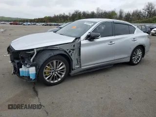 2018 Infiniti Q50 Sport z VIN JN1EV7AP6JM591654, wystawiony jako Copart lot #56889565 z przebiegiem 95 273 mil mil oraz Szkoda całkowita • Salvage title. Historia ofert i sprzedaży dostępna na DreamBid. Obrazek 1.