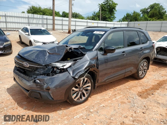 2025 Subaru Forester Touring с VIN JF2SLDTCXSH492278, выставлен на аукционе Copart как лот 59778025 с пробегом 10 447 миль миль и Списание • Salvage title. История ставок и продаж доступна на DreamBid. Изображение 1.