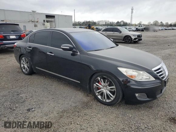 2011 Hyundai Genesis with VIN KMHGC4DF9BU140454, listed as a Copart auction lot 49288325 with 157,544 mi miles and Salvage Title. Bid and sale history available at DreamBid. Image 4.