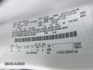 2022 Ford Ranger XL с VIN 1FTER4FH5NLD12904, выставлен на аукционе IAAI как лот 42470580 с пробегом 34 489 миль миль и . История ставок и продаж доступна на DreamBid. Изображение 9.