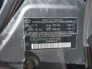 2018 Hyundai Elantra SEL with VIN 5NPD84LF1JH397644, listed as a IAAI auction lot 37551922 with 33,892 mi miles and . Bid and sale history available at DreamBid. Image 9.