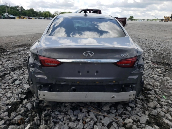 2021 Infiniti Q50 Signature Edition with VIN JN1EV7CP0MM704189, listed as a Copart auction lot 58651135 with 70,572 mi miles and Non repairable. Bid and sale history available at DreamBid. Image 6.