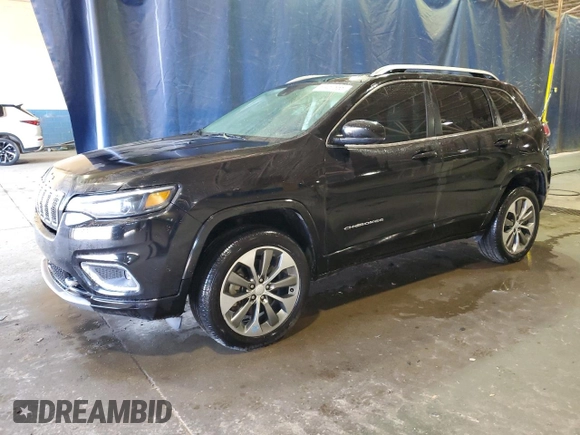 2019 Jeep Cherokee Overland with VIN 1C4PJMJN3KD191597, listed as a Copart auction lot 53457865 with 34,877 mi miles and Clean title. Bid and sale history available at DreamBid. Image 1.