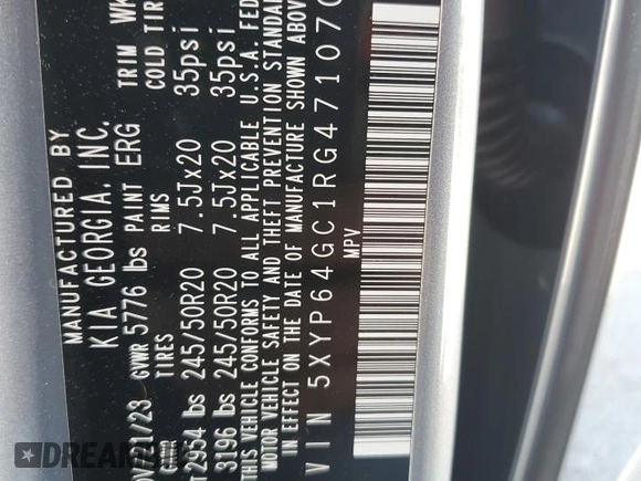 2024 Kia Telluride S with VIN 5XYP64GC1RG471070, listed as a Copart auction lot 46787945 with 16,781 mi miles and Salvage Title. Bid and sale history available at carsss.com. Image 15.