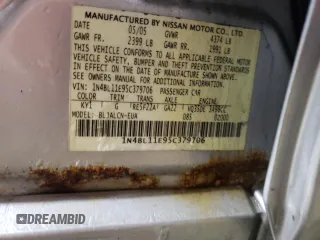 2005 Nissan Altima SE with VIN 1N4BL11E95C379706, listed as a Copart auction lot 87522825 with 95,371 mi miles and Salvage Title. Bid and sale history available at carsss.com. Image 12.