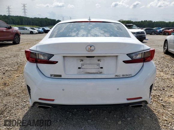 2017 Lexus RC 200t with VIN JTHHA5BC9H5007109, listed as a Copart auction lot 60424705 with 52,543 mi miles and Salvage title. Bid and sale history available at DreamBid. Image 6.