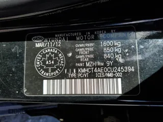 2012 Hyundai Accent GLS with VIN KMHCT4AE0CU245394, listed as a Copart auction lot 49442285 with 240,402 mi miles and Salvage Title. Bid and sale history available at carsss.com. Image 12.