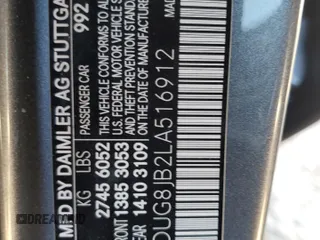 2020 Mercedes-Benz S 63 AMG with VIN WDDUG8JB2LA516912, listed as a Copart auction lot 74954834 with Not Provided miles and Salvage Title. Bid and sale history available at DreamBid. Image 12.