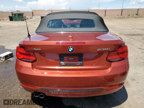 2018 BMW 2 Series 230i xDrive with VIN WBA2K1C54JVD41373, listed as a Copart auction lot 63321134 with 25,412 mi miles and Salvage Title. Bid and sale history available at carsss.com. Image 6.
