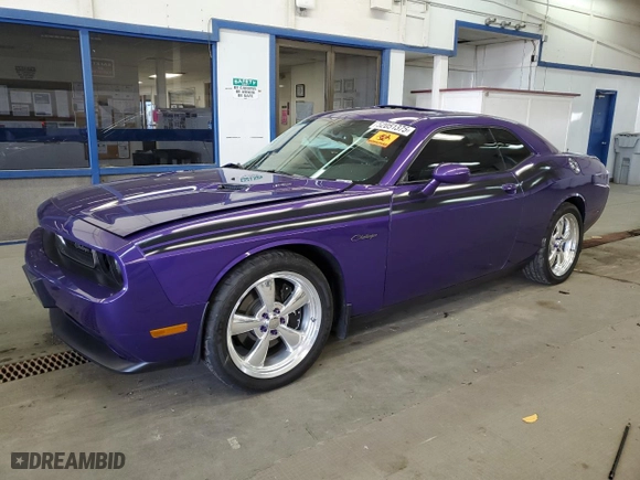 2013 Dodge Challenger R/T with VIN 2C3CDYBT4DH671488, listed as a Copart auction lot 52051375 with 0 mi miles and Salvage Title. Bid and sale history available at carsss.com. Image 1.