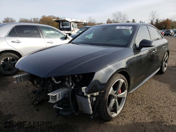2018 Audi S4 Premium Plus with VIN WAUB4AF4XJA019256, listed as a Copart auction lot 75313593 with 71,826 mi miles. Bid and sale history available at carsss.com. Image 1.