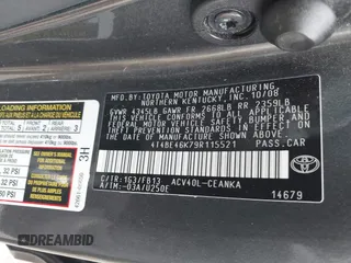 2009 Toyota Camry with VIN 4T4BE46K79R115521, listed as a IAAI auction lot 41849884 with 244,280 mi miles and . Bid and sale history available at DreamBid. Image 9.
