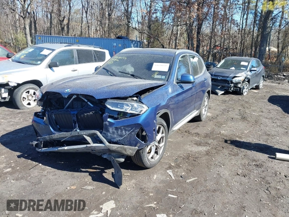2022 BMW X3 xDrive30i with VIN 5UX53DP08N9K21325, listed as a IAAI auction lot 41690149 with 34,492 mi miles and . Bid and sale history available at DreamBid. Image 18.